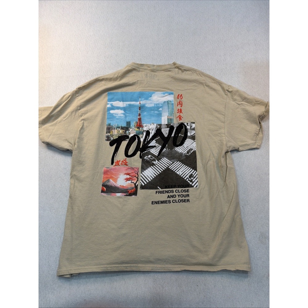 Popular Poison Shirt Mens 2XL Beige Tokyo Graphic Oversized Streetwear Tee‎